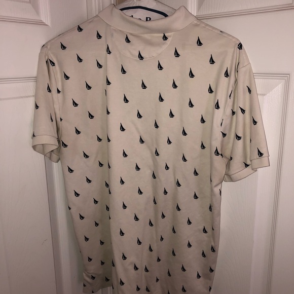 Ralph Lauren polo - three button, white/navy sailboat, mens large - Picture 5 of 7